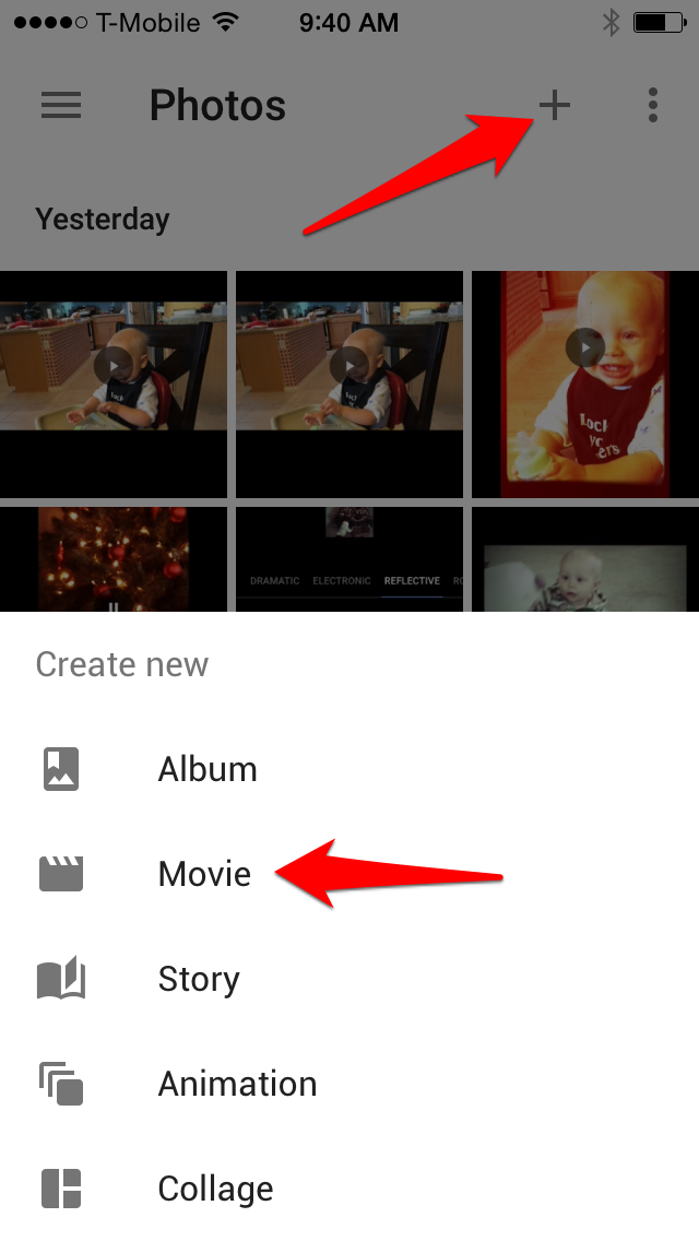 Google Photos Movie Clips