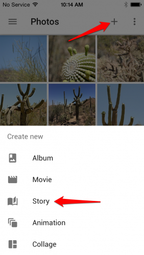 Create Google Photos Story