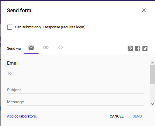 send google forms to email