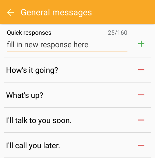 edit Samsung Gear S2 quick messages