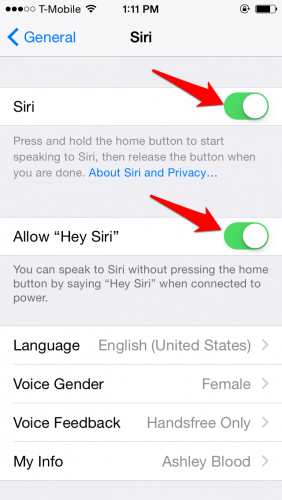 Allow Hey Siri