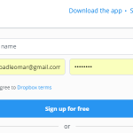 Download and register dropbox