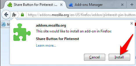 How to Install the Pin It Button of Pinterest in Firefox
