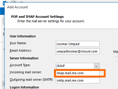 how to set up icloud email in outlook