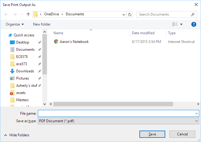 Save print to PDF windows 10