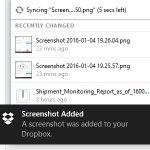 Screenshot is saved in dropbox