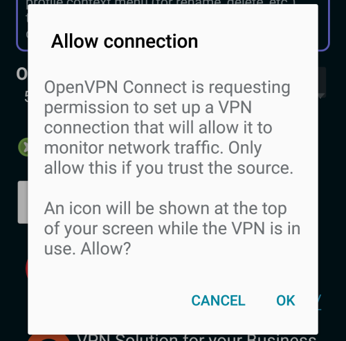 allow vpn connection