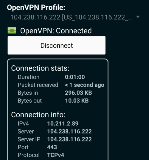 connected to vpn
