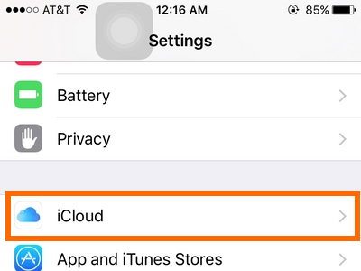 iPhone Settings - iCloud