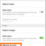 Android – apps – Samsung Gear – Albums to Auto Sync