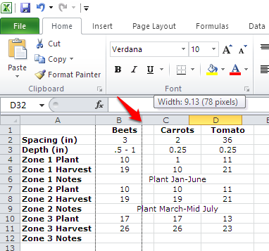Excel Print on one page column width