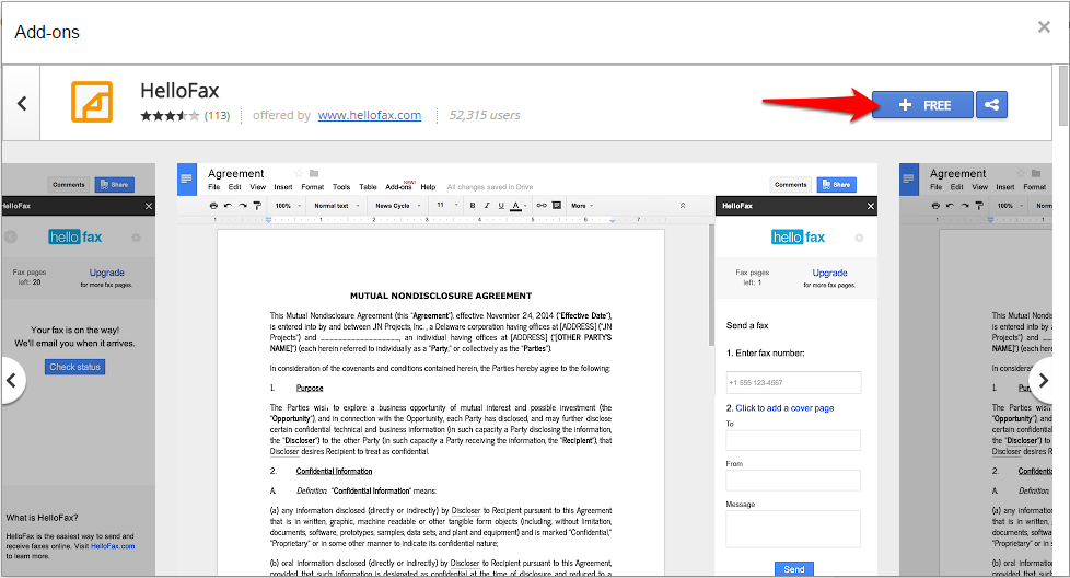 Google Docs Fax Cover Page