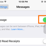 Settings – Messages – iMessage switch