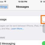 Settings – Messages – iMessage switch – OFF