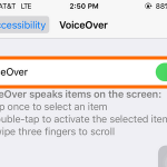 iphone – settings – general – accessibility – voice over button ON