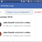 Facebook Settings Activity Log Videos You’ve Watched