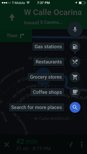 Google Maps Add Stop Options