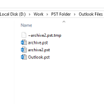 Outlook – Archived files in PST Format
