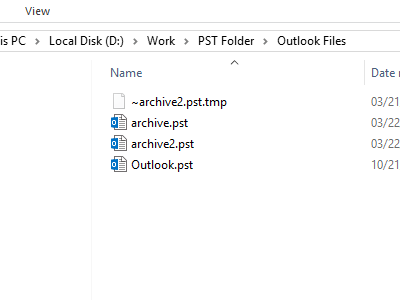 Outlook - Archived files in PST Format