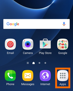Samsung Galaxy S7 Home screen - Apps
