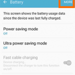Samsung S7 – Settings – System – Battery – More