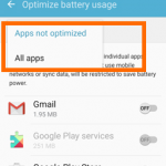 Samsung S7 – Settings – System – Battery – More – Optimize Battery – Scroll up – Switch – Apps Optimization