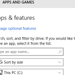 Windows – System – Storage – Drive Details – Apps and Games