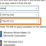 Windows – System – Storage – Drive Details – Apps and Games – Select Drive