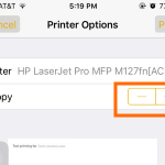 iPhone – Notes – Share button – Print – Page button