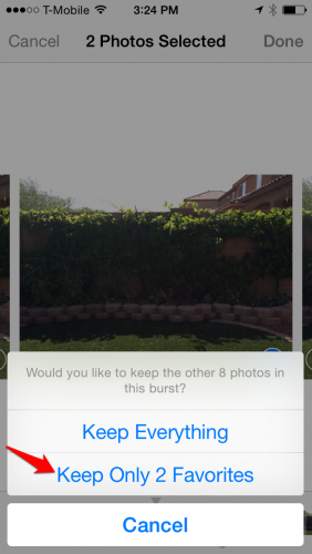iPhone Photo Burst Discard