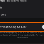 iPhone – Spotify – Settings – Streaming Quality – Download over Cellular
