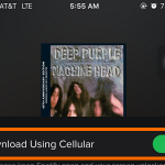 iPhone – Spotify – Settings – Streaming Quality – Download over Cellular – Enabled