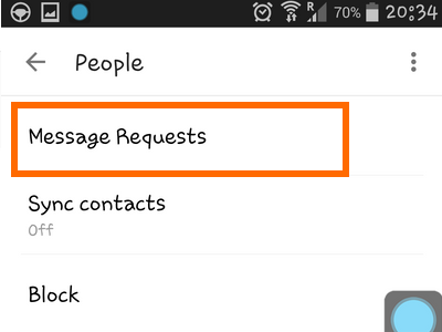 Android - Messenger - Message - settings - People - Message Requests