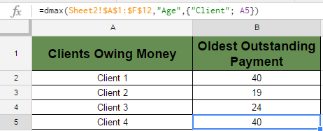 Google Sheets DMAX copy down