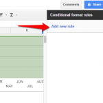 Google Sheets conditional formatting add new rule