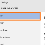 Windows 10 – Start Menu – Settings – Ease of Access – Narrator