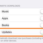 Iphone – Settings – app and itunes – Updates off