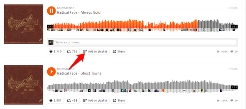 Soundcloud Create playlist