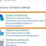 Windows – Control Panel – System Security