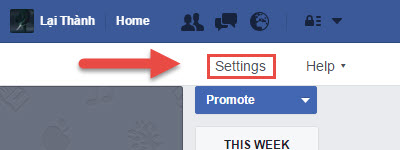Facebook page setting