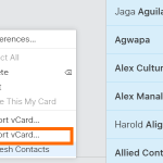 iCLoud – Contacts – Export Contacts