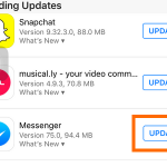 iphone – app store – update – update button