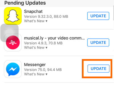 iphone - app store - update - update button