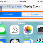 iphone settings display and brightness – standard and zoome