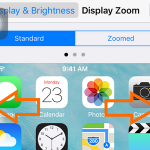 iphone settings display and brightness – standard and zoomed – left and right