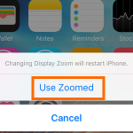 iphone settings display and brightness – use zoomed