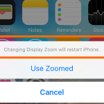 iphone settings display and brightness – zoomed – message