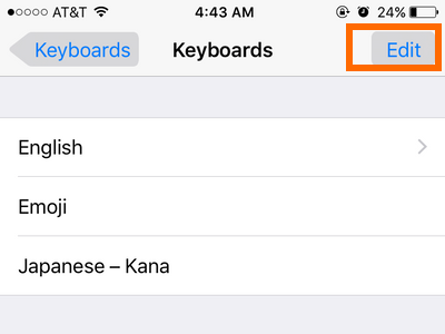 iphone settings keyboard edit