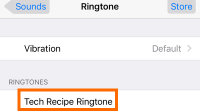 iphone settings - ringtone created