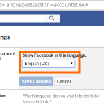 Facebook Settings – Language Drop Down